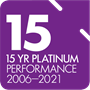 15 year platinum performance logo