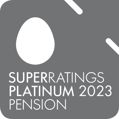SuperRatings Platinum 2023 Pension award logo