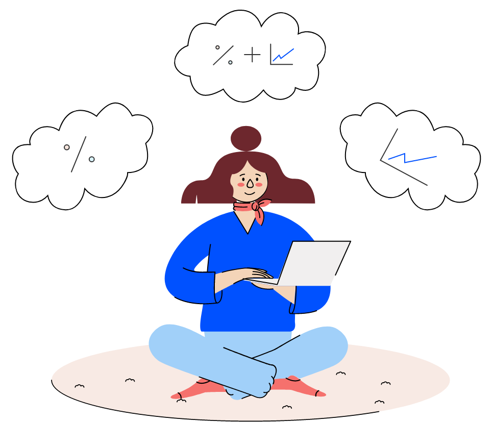 Illustration of a lady thinking