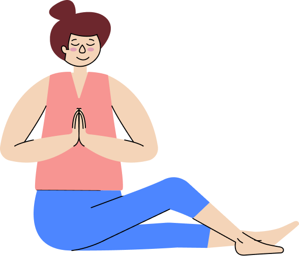 Illustration of lady doing yoga