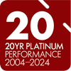 20 year platinum performance logo