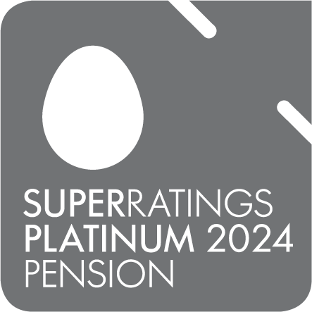 SuperRatings platinum pension 2024 award logo