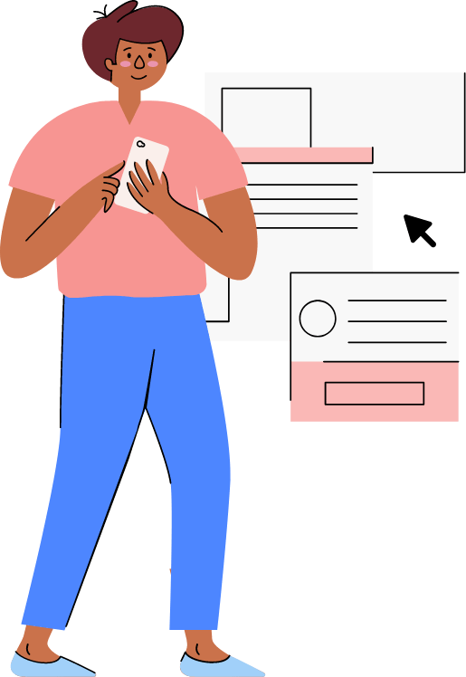 Illustration of a person on phone