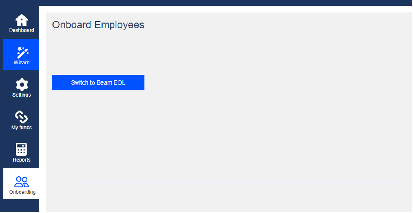 Onboard Employees EOL screen