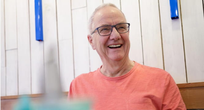 elderly male smiling