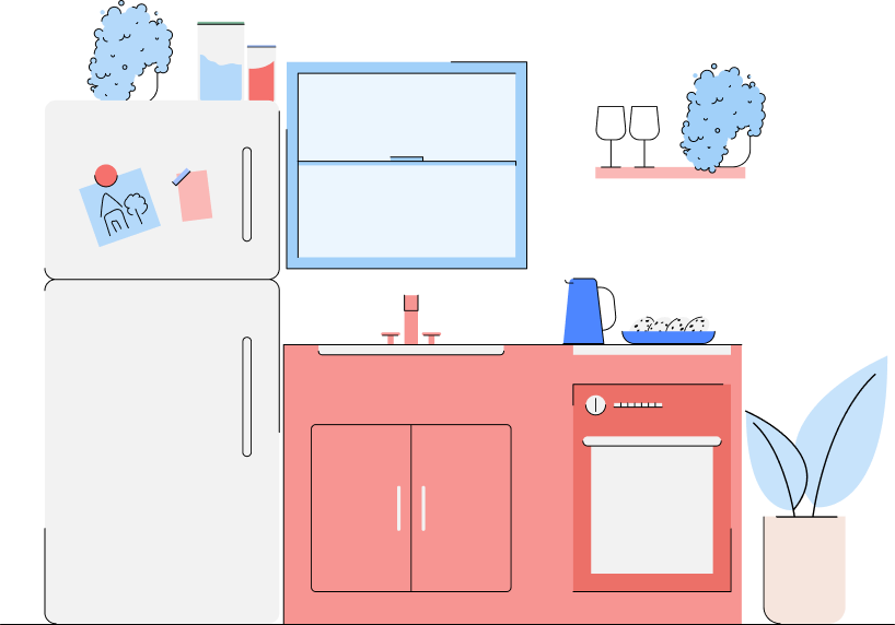 Illustration of a kitchen