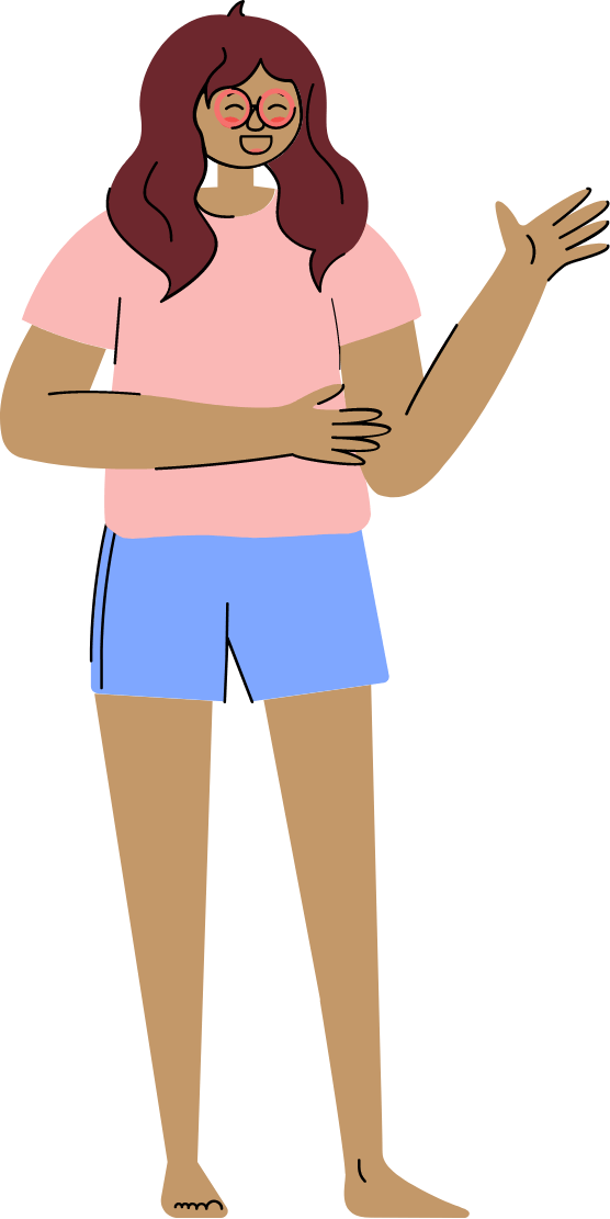 Illustration of a person showing something
